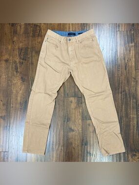 Vintage Genes 1891 Slim Fit Chino Pants Tan Khaki Stretch Men’s 34x32.
